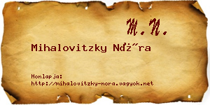 Mihalovitzky Nóra névjegykártya