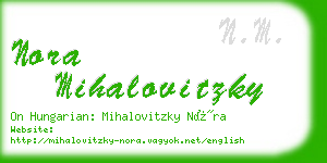 nora mihalovitzky business card